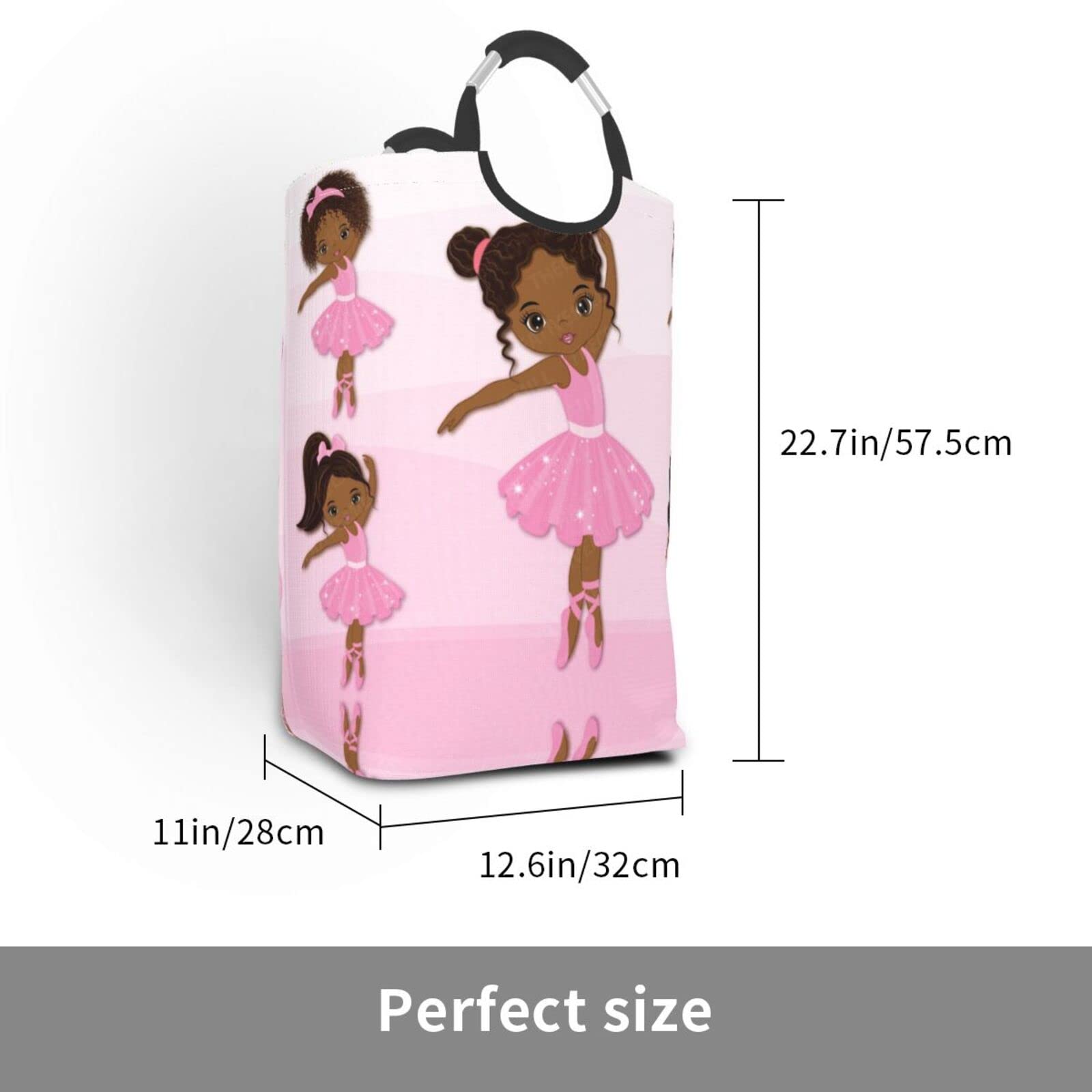 Cesto Portabiancheria 52L Con Design Ragazza Afroamericana - Portaoggetti In Tessuto Oxford Per Camera Da Letto, Bagno E Dormitorio
