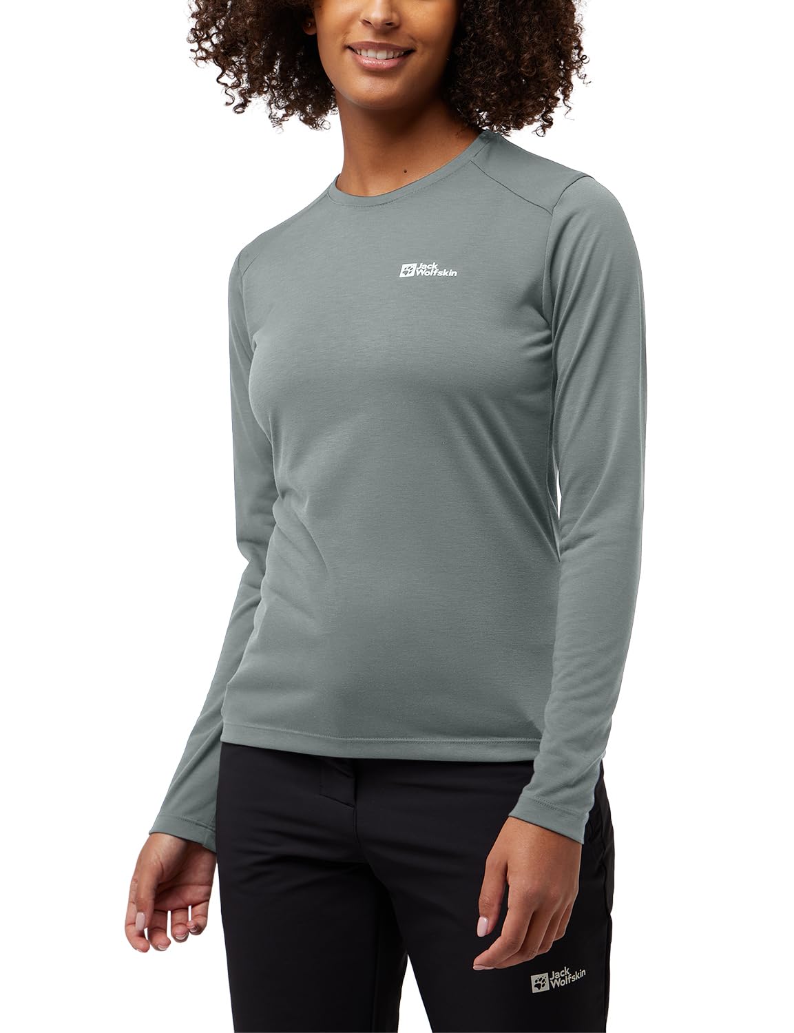 Jack Wolfskin Women's Vonnan Ls T W T-Shirt, Slate Green, XXL