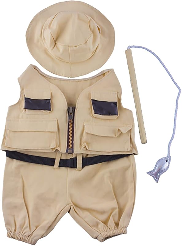 Fisherman w/Hat and Pole Outfit Teddy Bear Clothes Fits Most 14" - 18" Build-A-Bear and Make Your Own Stuffed Animals