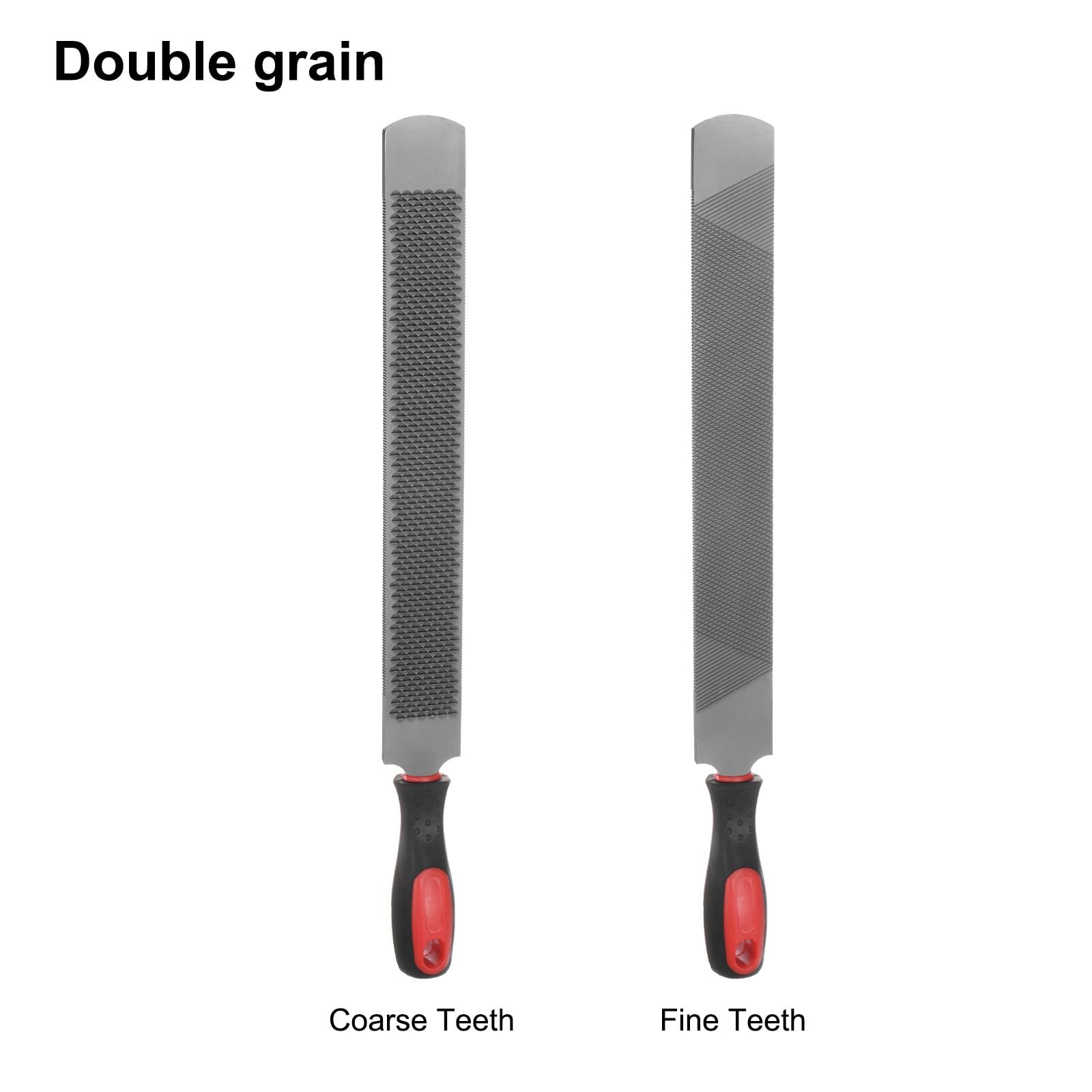 QUARKZMAN Lima de Herradura de 14 Pulgadas, 8mm, de Acero al Carbono de Corte Doble Grueso con Mango de Plástico para Desbarbar y Eliminar Material
