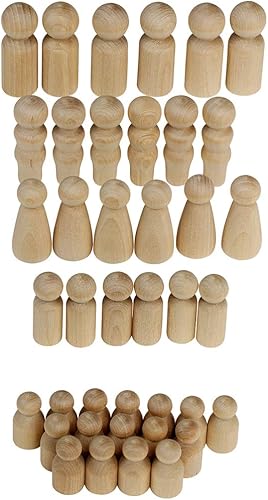 Miniatura 9 de Hygloss Productos Muñecas de madera con clavijas  Artesanía pintable Birchwood Doll People  Familia surtida, 10 piezas (8560)