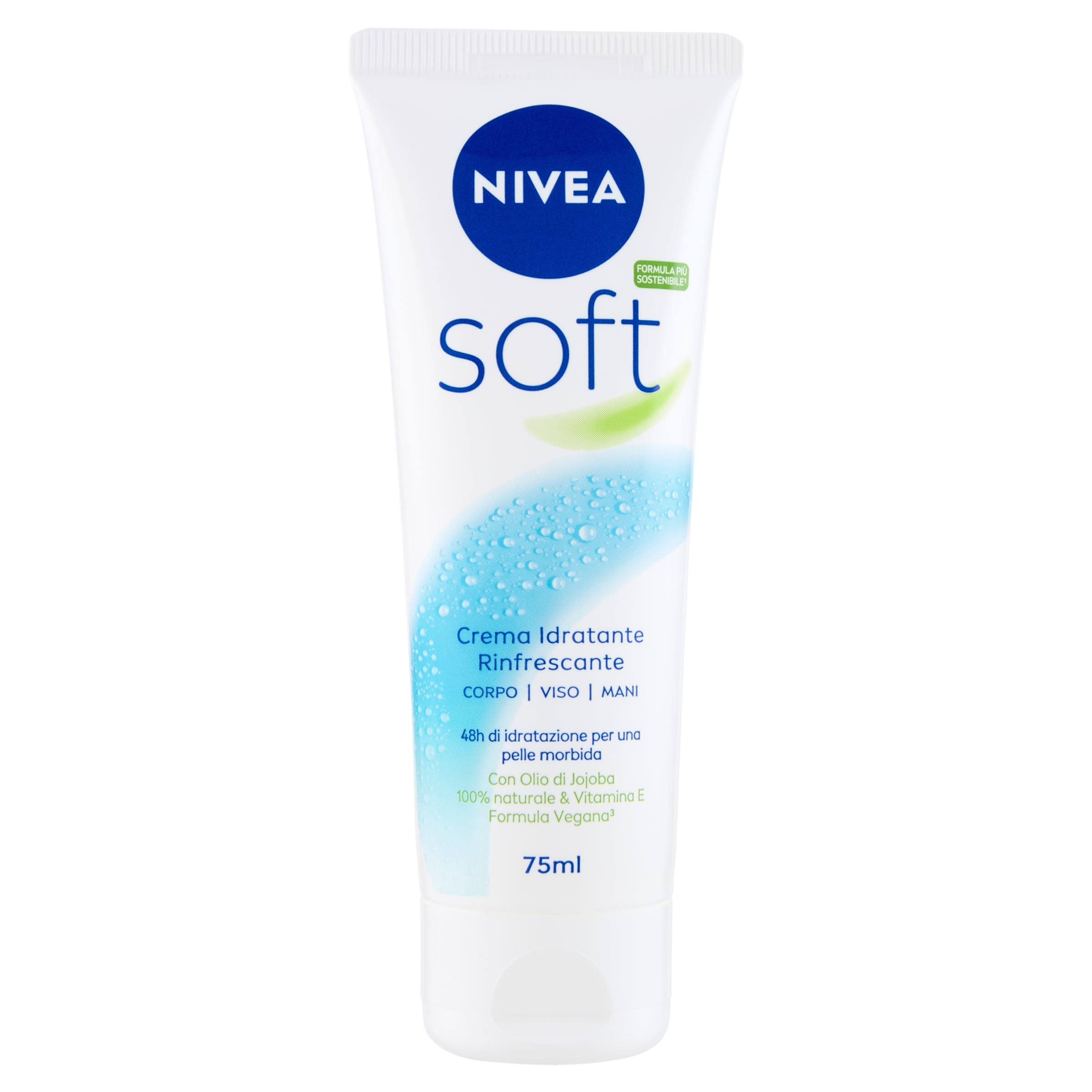 Nivea Bianco Soft Feuchtigkeitscreme, Erfrischend, Multifunktional, Körper, Gesicht, Hände, 75 Ml