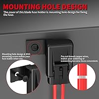 Vista 4 de DAIERTEK Portafusibles en línea 12V 12 AWG impermeable para fusible de cuchilla ATC/ATO con fusible en línea de 20 Amp 30 Amp 40 Amp, Portafusibles