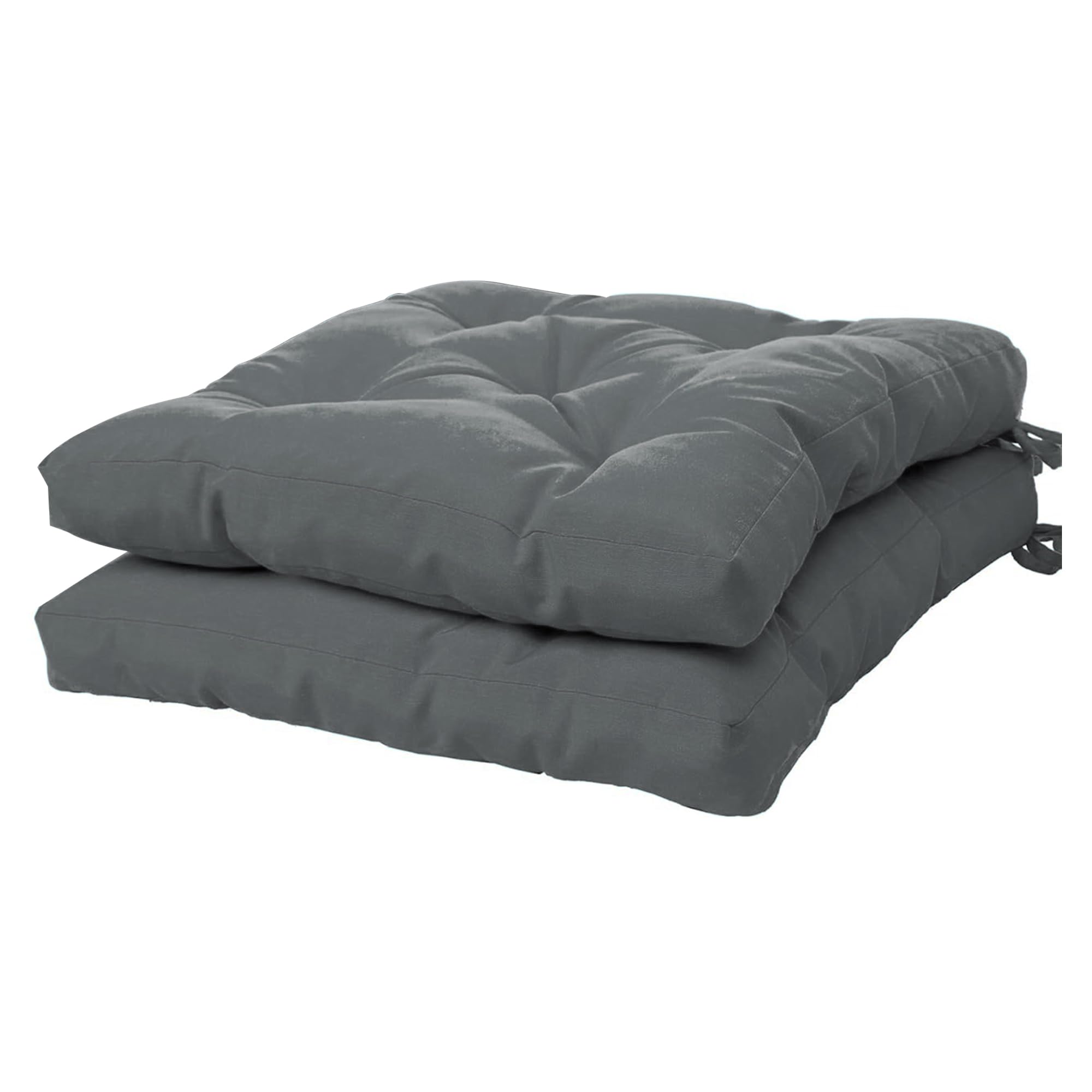Viste tu hogar Pack 2 Cojines para Silla, 45x45x5 CM, Efecto Tridimensional, Relleno de 100% Poliéster, Ideal para Comedor, Terraza, Sala y Restaurante, Color Gris Oscuro, Fabricado en España