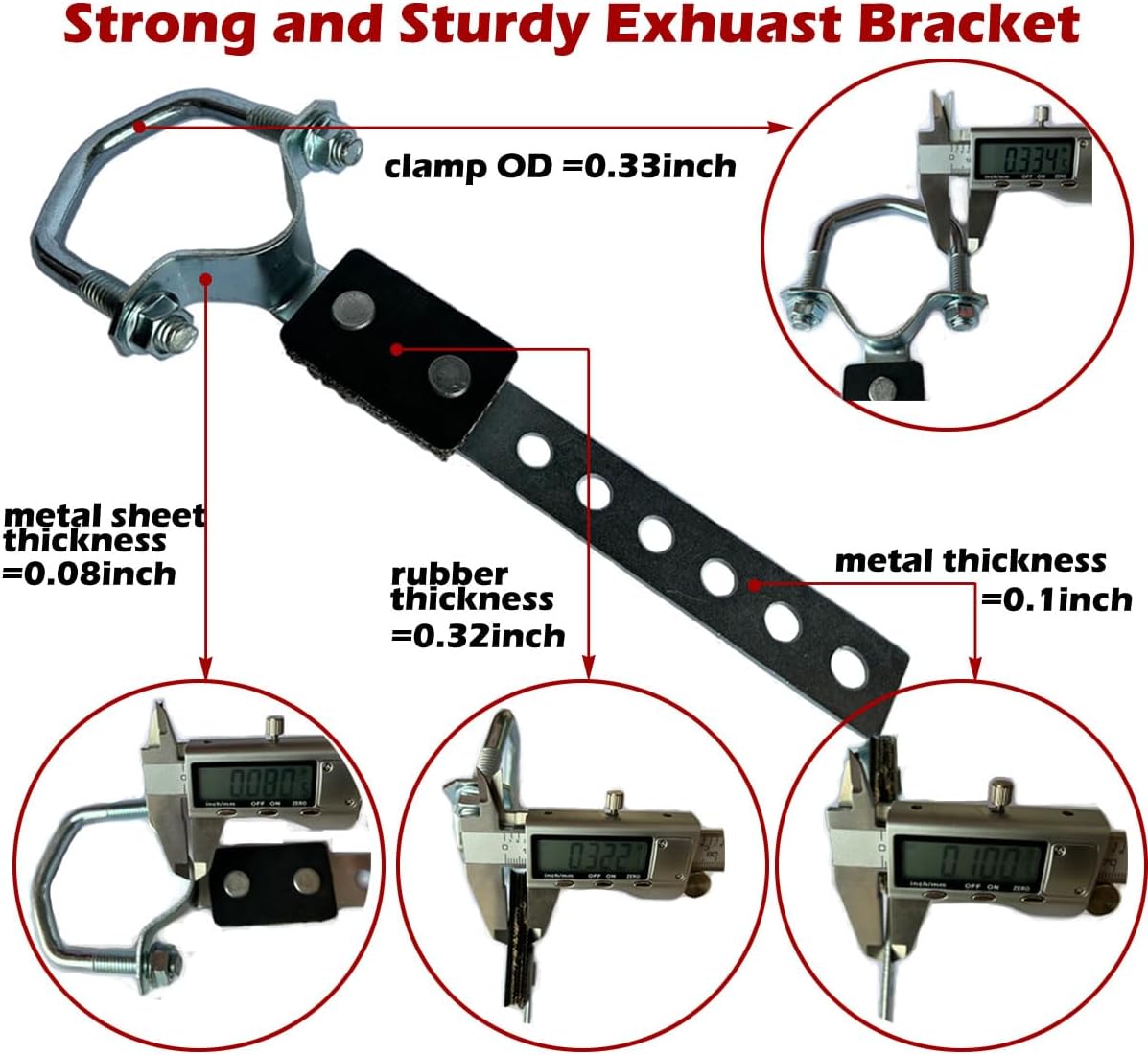 1 Pack Swivel Exhaust Pipe Hanger Muffler Mount Bracket Fit 2-1/4" Tailpipe | Galvanizd mild steel, Bolt on, OE design, Heavy duty, Flexible rubber connection, Reduce noise, Automotive replacement