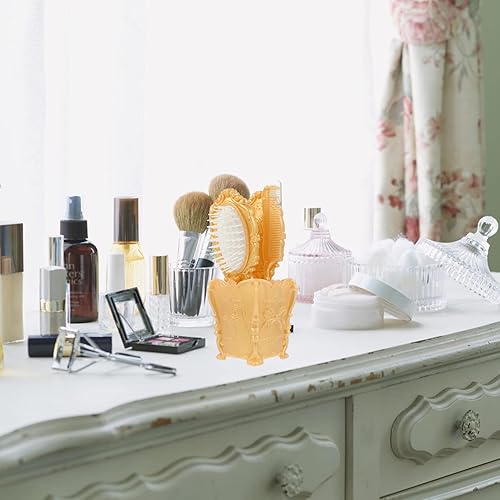 Miniatura 9 de EXCEART 1 juego de 5 piezas de peine de espejo vintage espejo de mano antiguo cepillo de pelo con soporte de almacenamiento para herramienta de