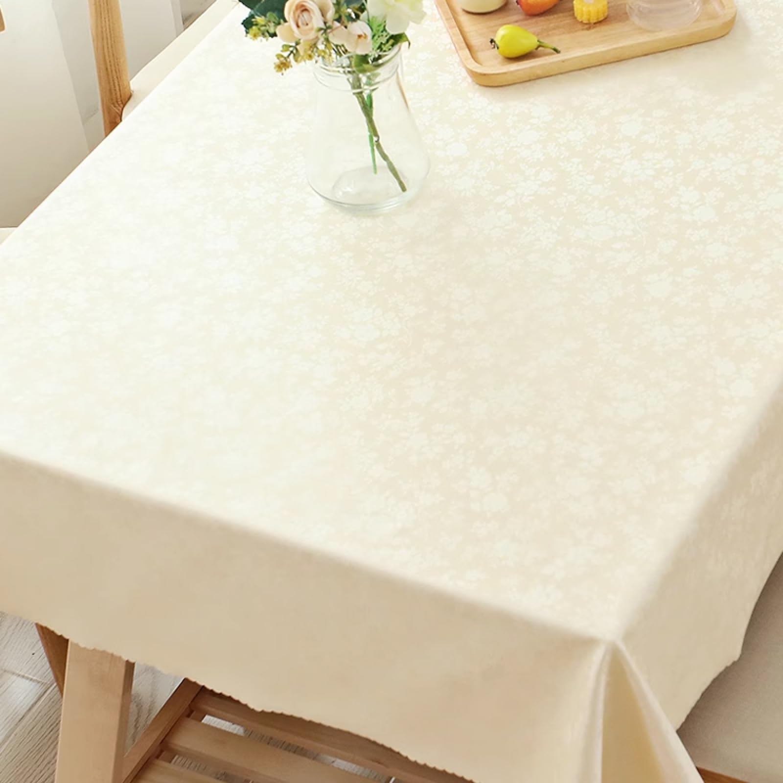 Mantel Mesa Rectangular Impermeable Anti Hot Durable para Comedor Cocina o Salón C White 140 × 180cm