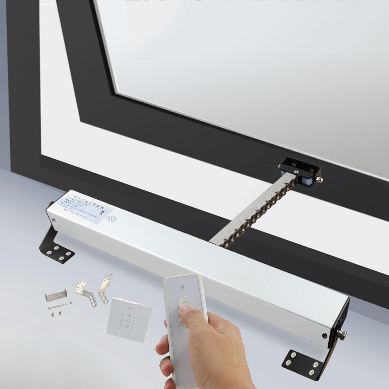 Ouvre-fenêtre électrique, DC 24 V, ouvre-chaîne automatique avec télécommande, course de 300 mm-1000 mm, force 400 N pour fenêtres d'auvent, fonction antivol