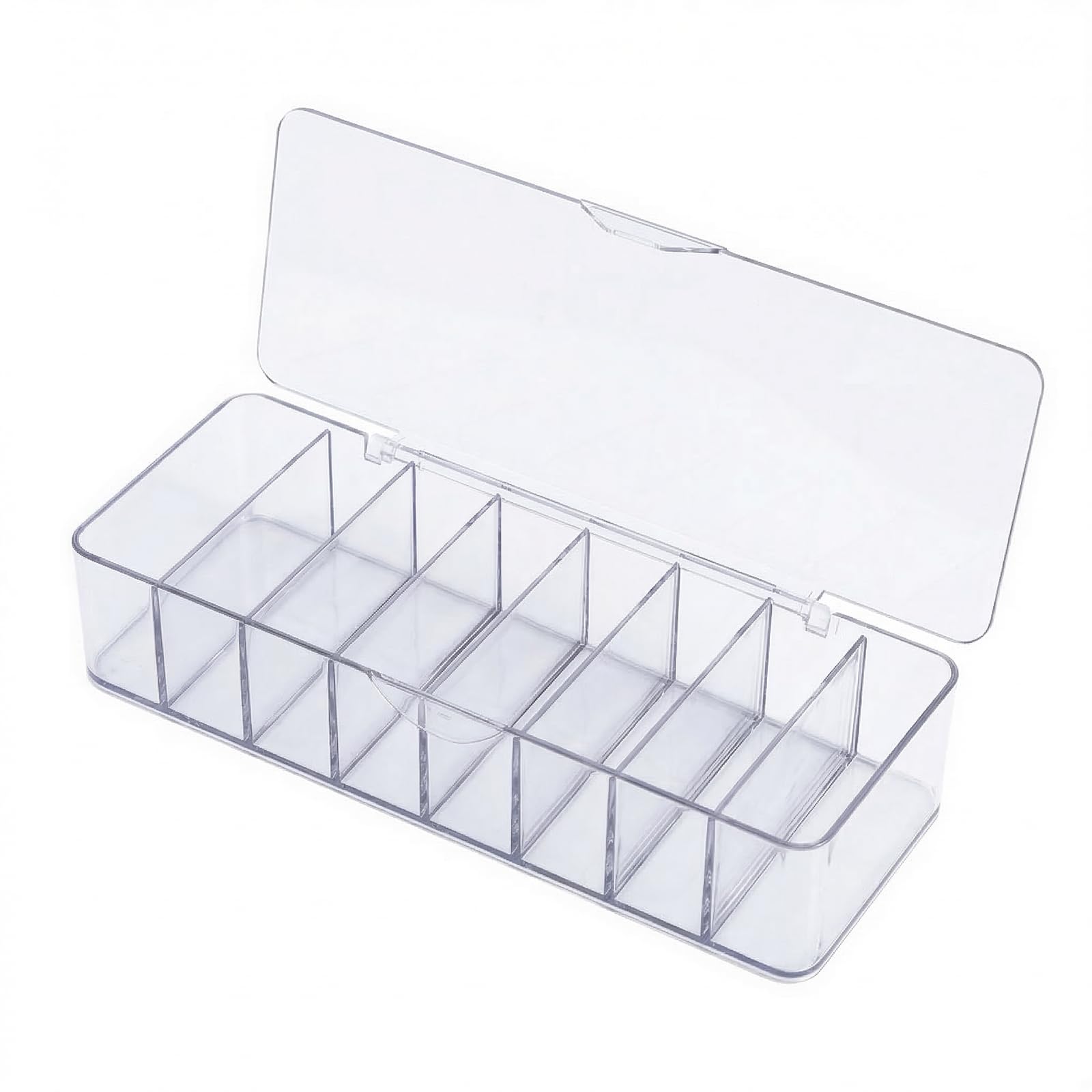 Caja de almacenamiento transparente para lentes de contacto, caja organizadora de lentes de 8 rejillas con tapa, almacenamiento diario de lentes desechables para baño, tocador, viajes — view 4