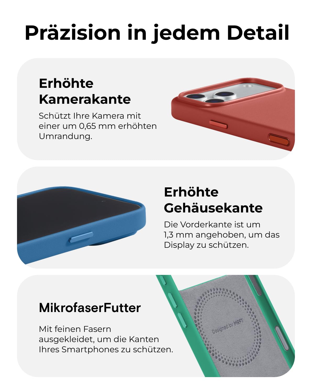 MOFT für iPhone 17 Pro Hülle, MOVAS Vegane Ledertasche Magnetische Hülle, Weicher Anschlag, Farberhaltung, Fleckenresistent, Leicht zu Reinigen, Neblige Bucht