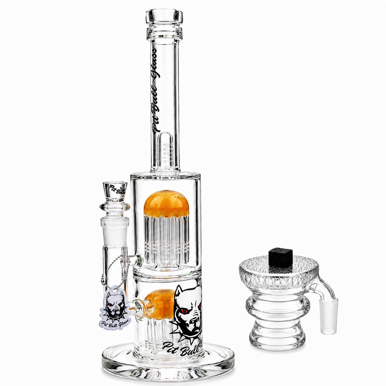 BONG- 15 Inch Scientific Water Bong | Double Tree Percolator Filtration Premium Borosilicate Glass Hookah | 18mm Joint Size 5mm Thick Wall | Heat Resistant-Scratch Resistant and Stable Base Smooth Airflow Glass Water Pipe With 2 Bowls-image-24