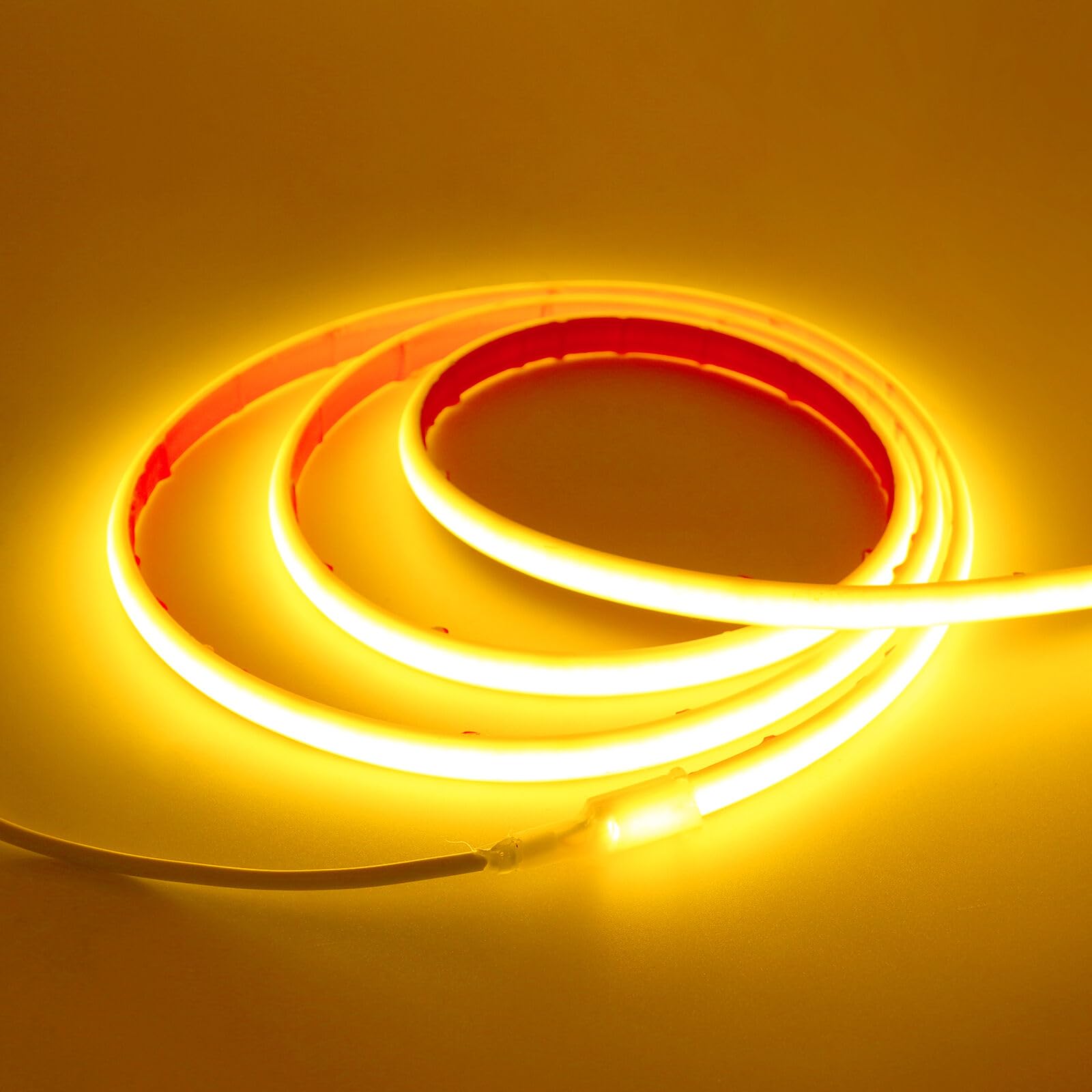 KISUFU 12V COB LED Neon Strip Light, 320 LEDs/m IP68 Waterproof High Density 2PIN Flexible Cuttable Tape Lights for DIY Bedroom Kitchen Home Decoration. (No Power Supply)