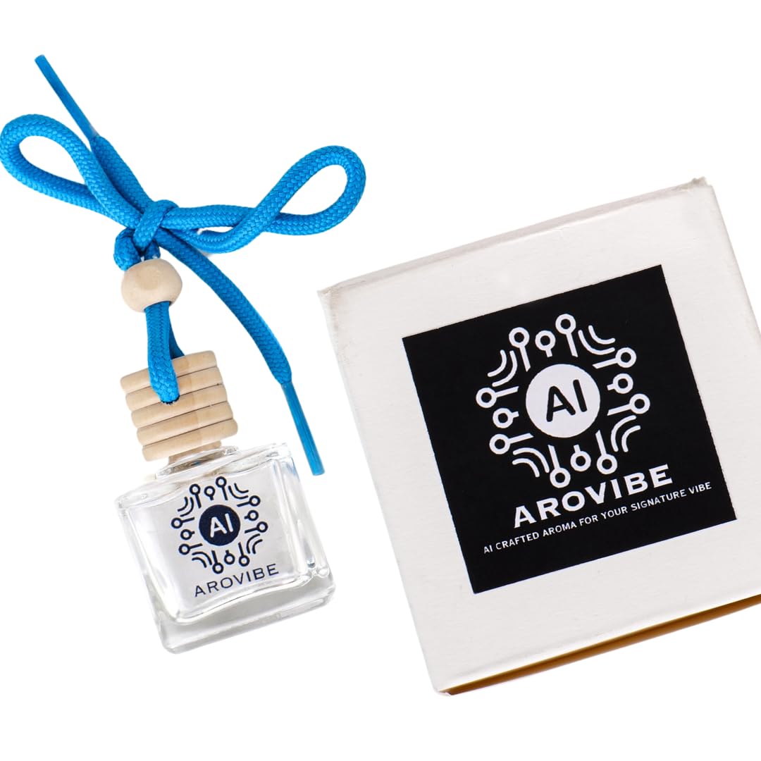 AroVibe Premium Car Perfume |10 ML | Torquoise Oasis Fragrance Car Air Freshener | Car Perfume Diffuser With Wooden Lid | Car Fresheners Long Lasting 30 days | Natural Fragrance Oils |