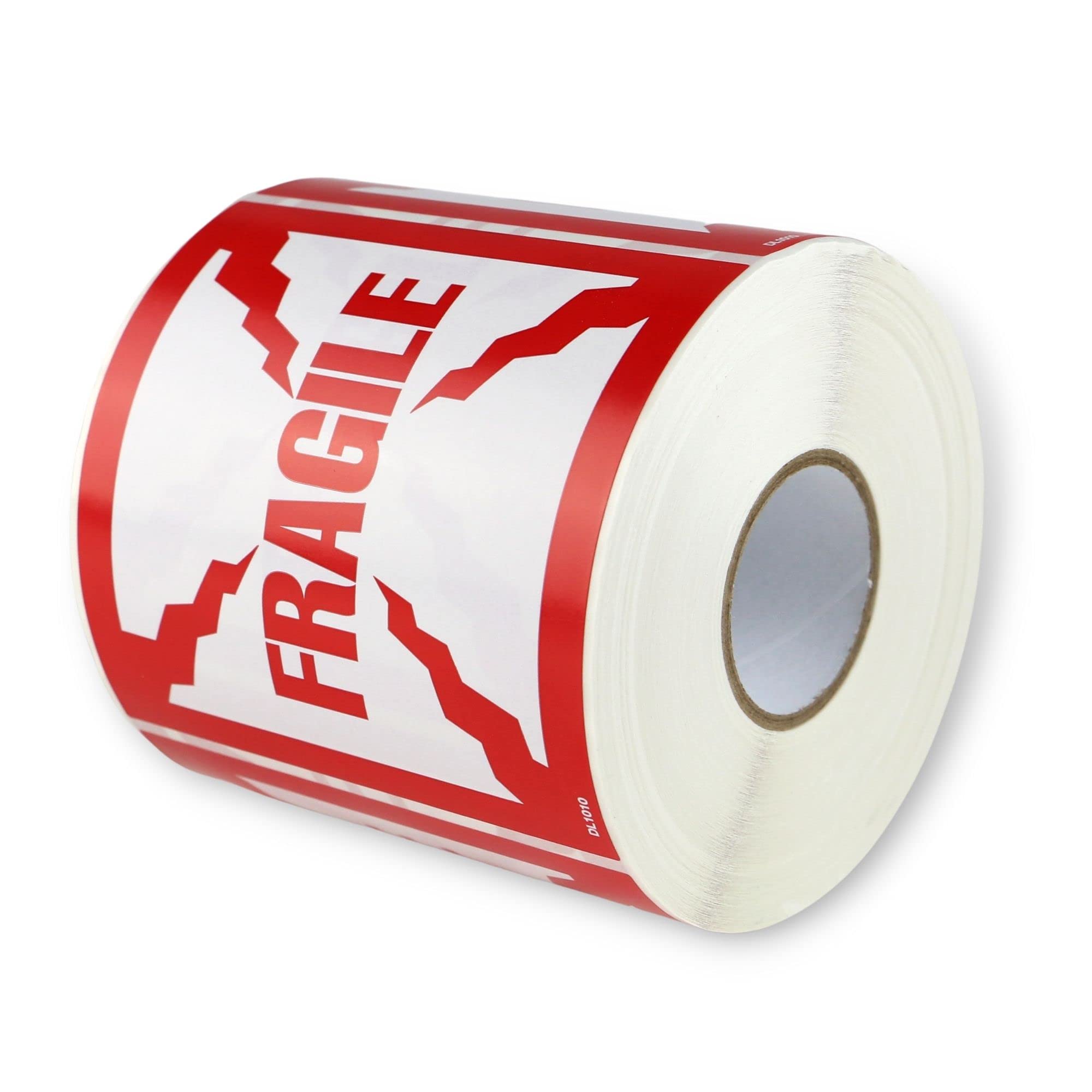 FindTape Etichette fragili [Prodotte negli Stati Uniti]: 3 in. x 5 in. (Bianco con stampa rossa "FRAGILE HANDLE WITH CARE") / 500-etichette