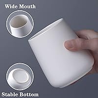 Vista 2 de Soporte de cepillo de dientes blanco para baño - Soportes de cepillo de dientes de cerámica, taza de cepillo de dientes y organizador de pasta