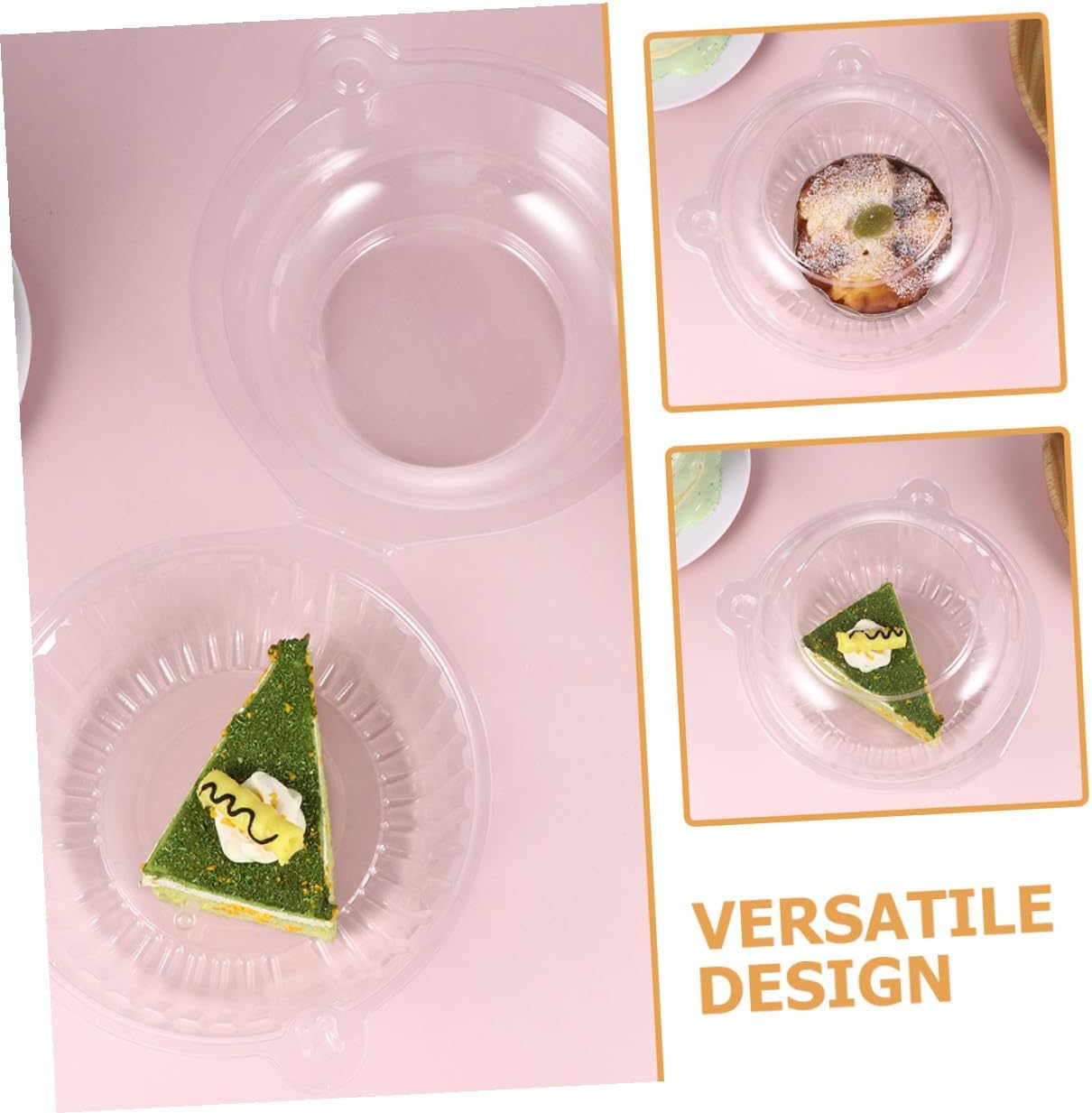 100pcs Cat Head Shape Cupcake Boxes with Dome Lid, Plastic Bakery Dessert Containers for Muffins and Cakes, Food Storage for Parties and Baking Supplies