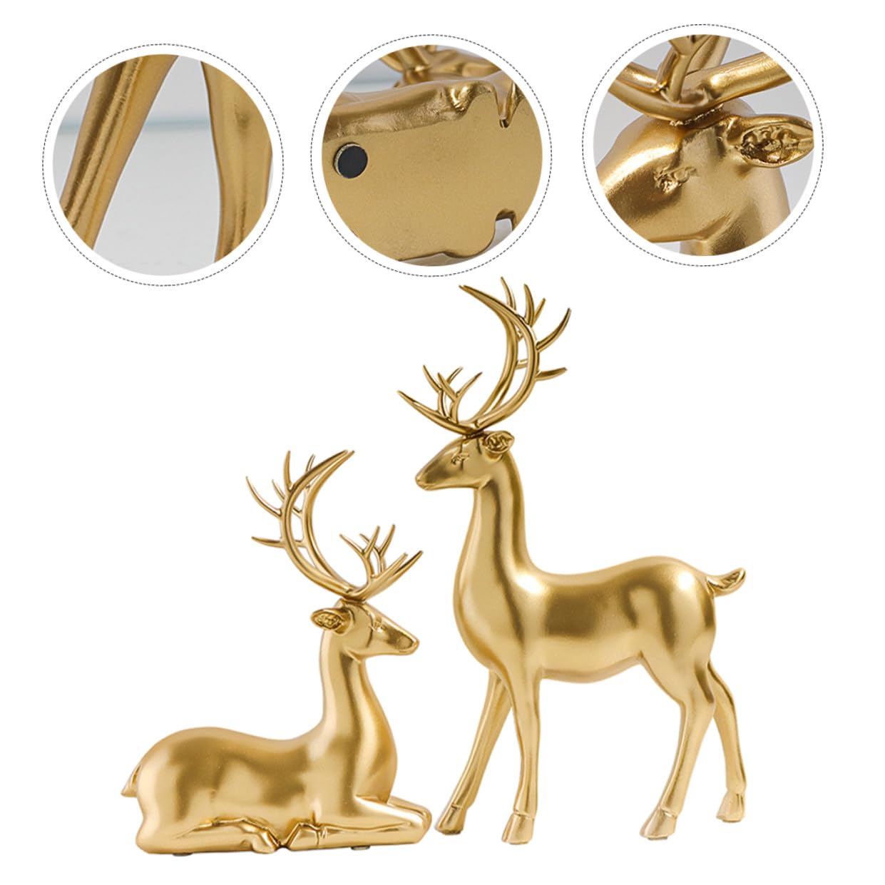 Baluue 2stücke Rentier Elch Weihnachtsfigur aus Kunstharz Elch Dekoration für Zuhause Kreative Weihnachtsdekoration für Inneneinrichtung