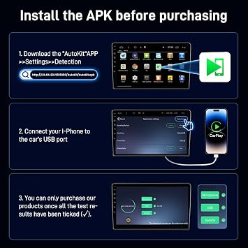 Carlinkit Wireless CarPlay & Android Auto CCPA Adapter,for Car with Android Aftermarket Head unit with Version 4.4.2 or Above