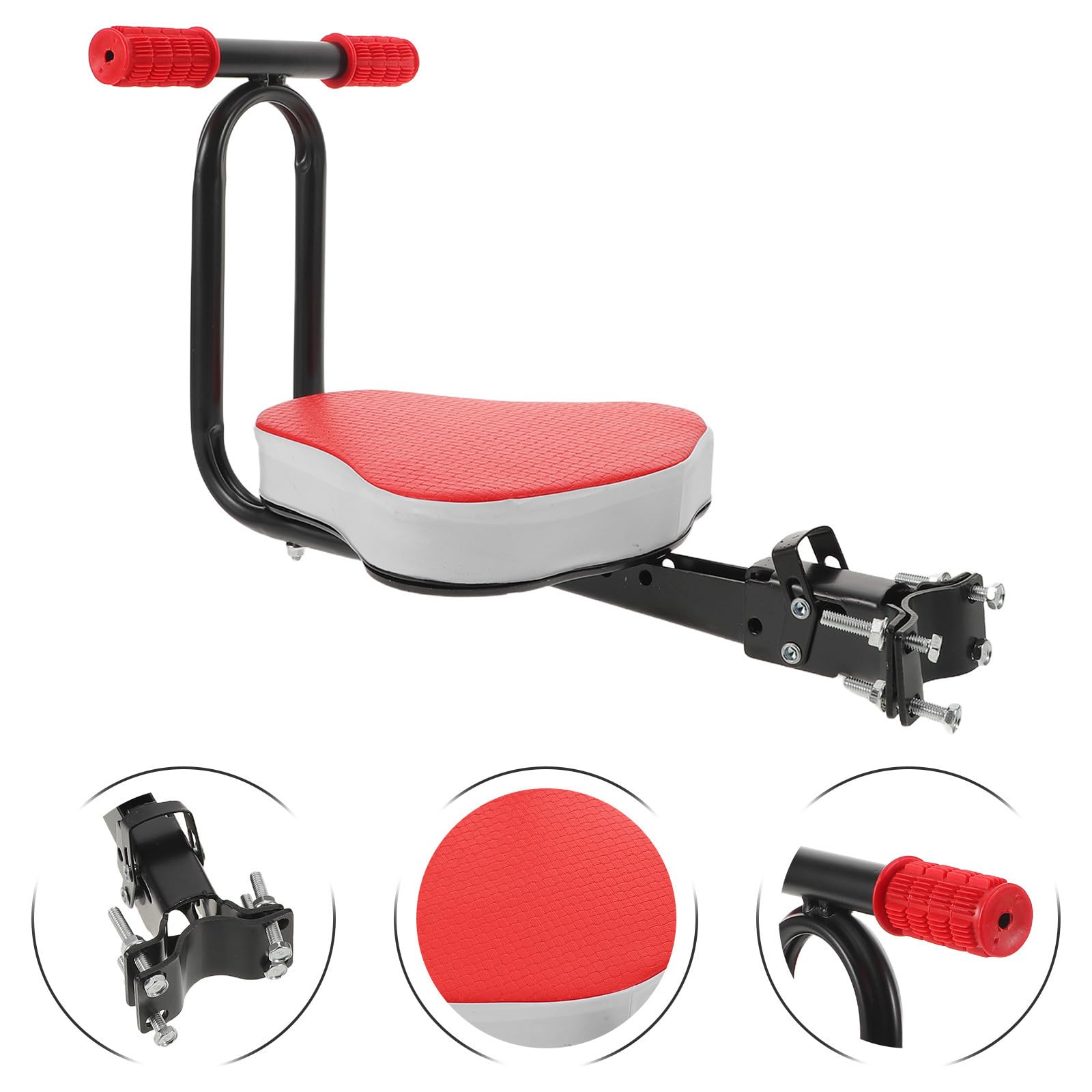 Seggio Anteriore per Bici per Bambini per Bici Adulti 55lbs | Montaggio Manubrio, Metallo e Cuoio, Adatto 2-7 Anni, Supporto Fino a 55lbs