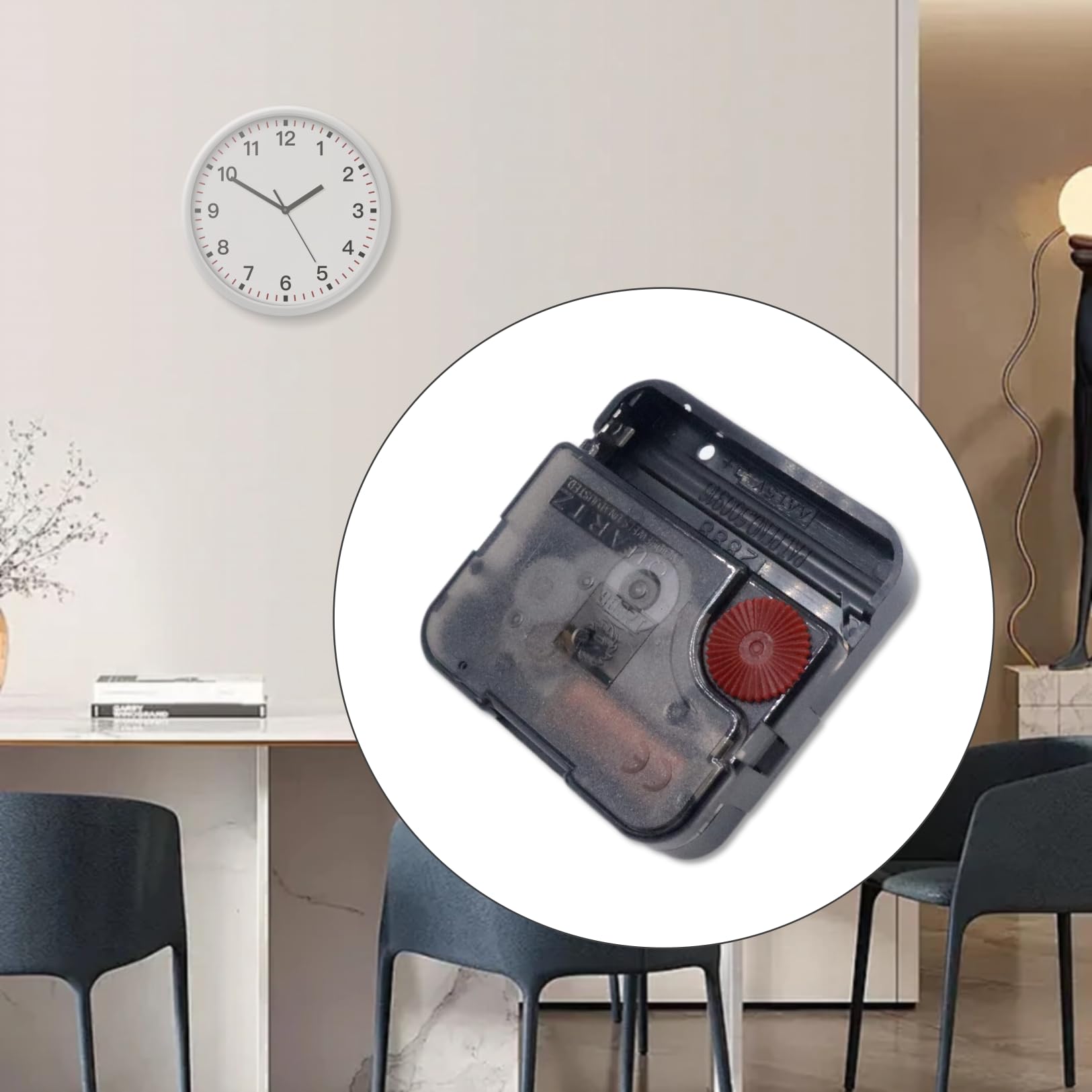 Movimento silenzioso per orologio al quarzo, albero da 8 mm, per riparazione fai da te | design a batteria, mani non incluse, facile installazione fai da te, kit meccanismo di ricambio