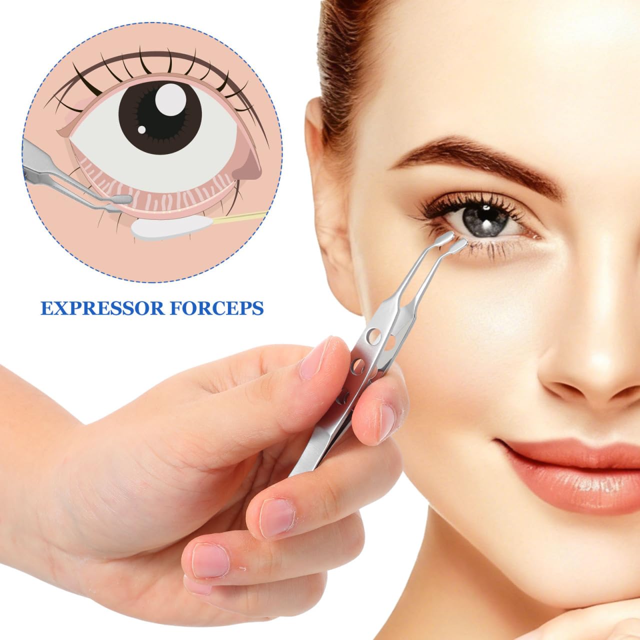 OSALADI Pinzas De Masaje De Párpado De Acero Inoxidable Profesional Herramientas Para Ojos Secos