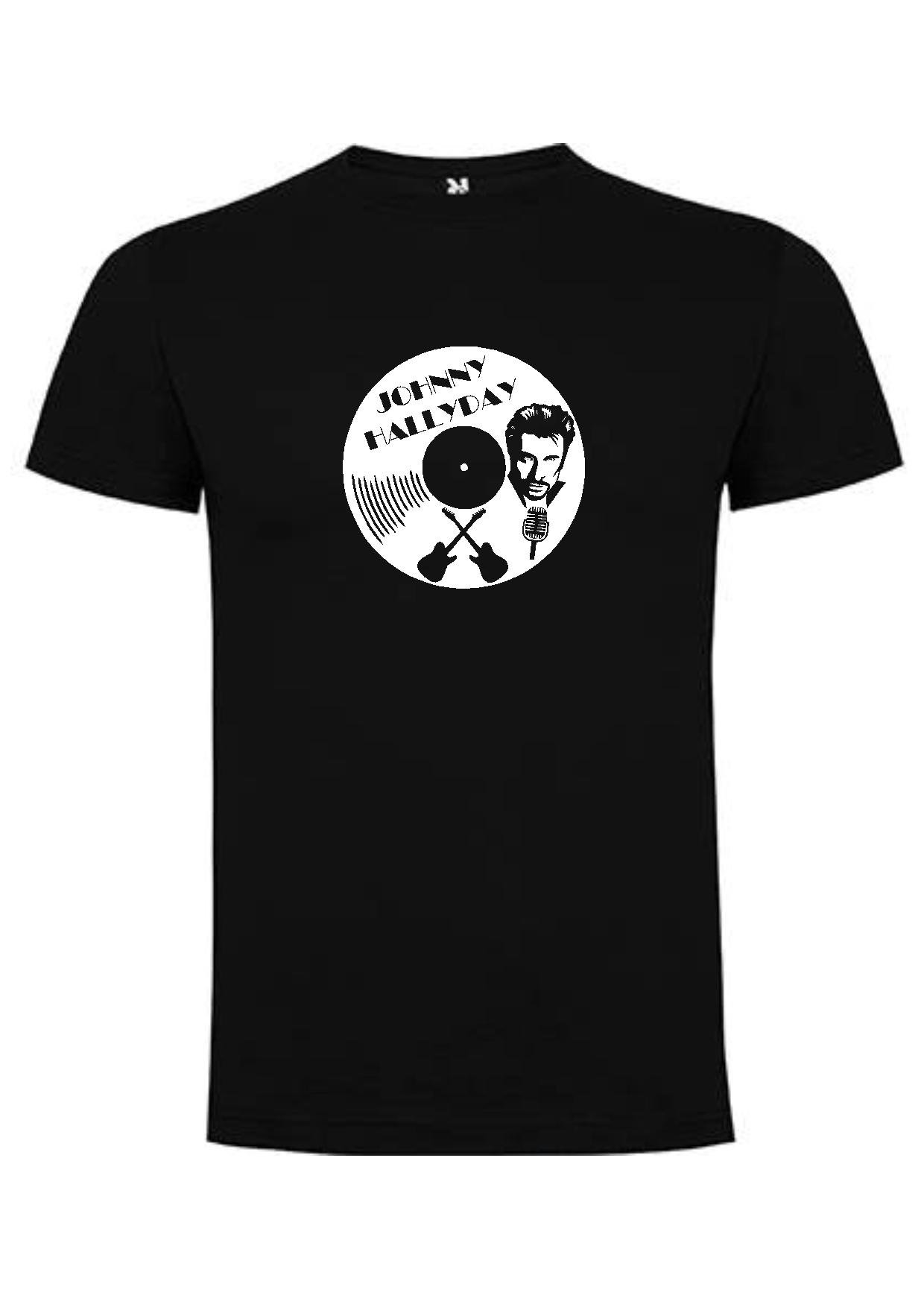 Johnny Hallyday T-Shirt Disc - Black - Large