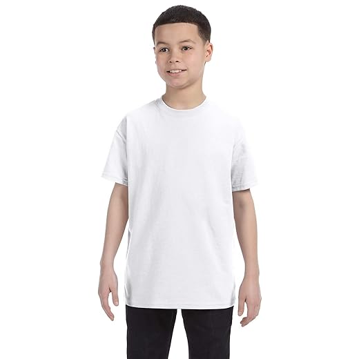 Hanes boys Cotton T-Shirt(5450)-White-M