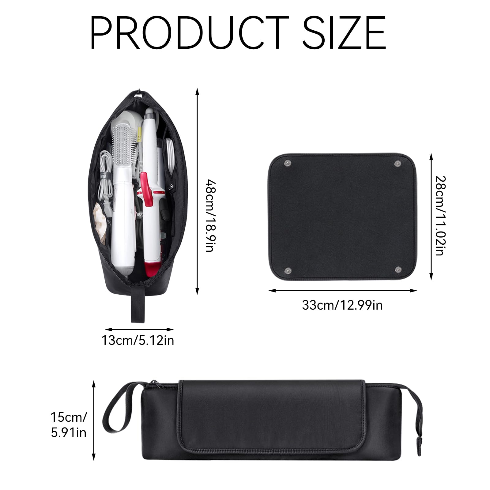 2-in-1 Heat Proof Mat & Hair Tools Travel Bag, Portable Storage for Hair Straighteners Curling Irons - Image 2