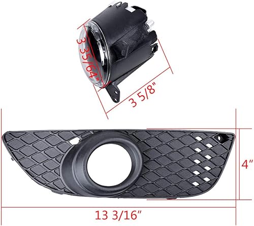 Miniatura 3 de Anzio Rejilla inferior delantera negra ABS + luz antiniebla H11 estándar OE compatible con modelos 08-14 Mitsubishi Lancer Sedan de 4 puertas