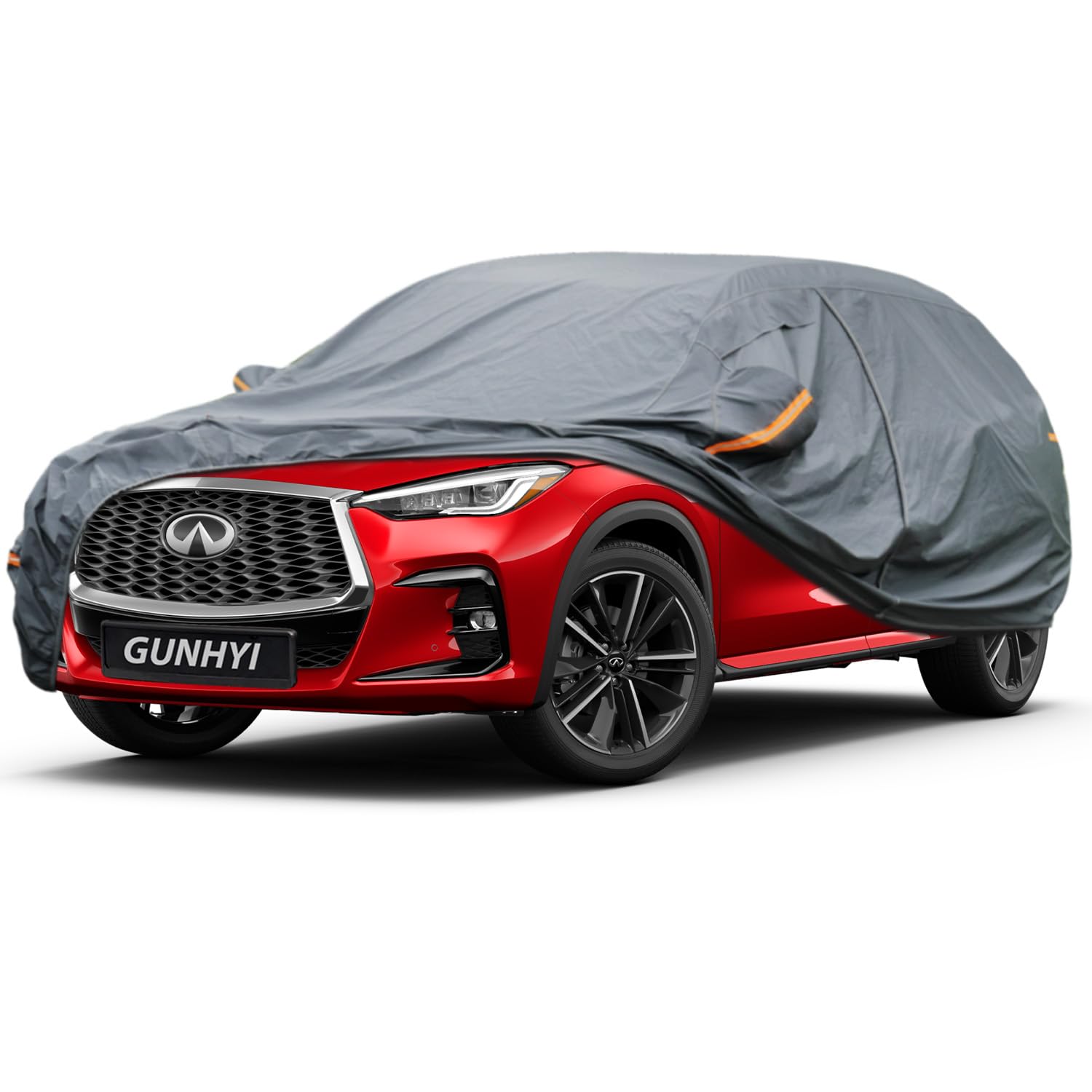 GUNHYI Premium Car Cover Custom Fit Infiniti QX50, 16 Layers Heavy Duty Car Cover Waterproof All Weather with Zipper Door for Sun Rain Snow Dust Uv Protection