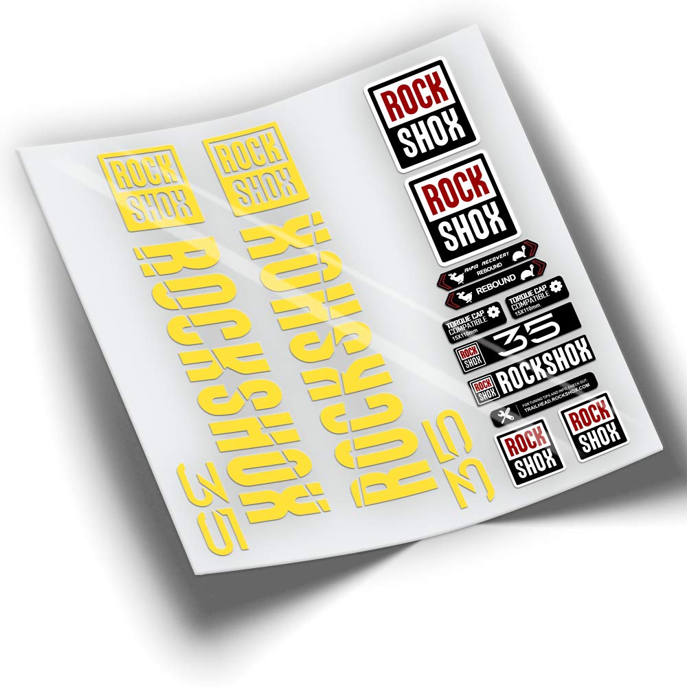 REF:VP395 Stickers Compatible with Rock-Shox 35 2018-2020 MTB Fork Stickers, Stickers, Stickers, Vinyls for Mountain Bikes (YELLOW 025)