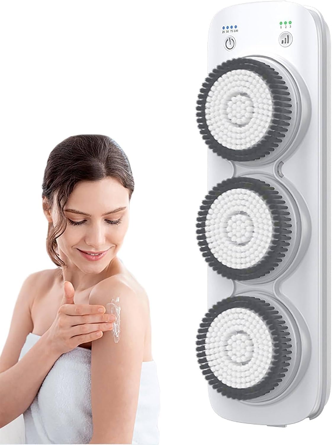 Spazzola elettrica automatica per doccia – Spazzola elettrica a mani libere da parete, batteria 7800 mAh, facile pulizia di piedi e schiena per rilassarsi, 428 x 129 x 58 mm