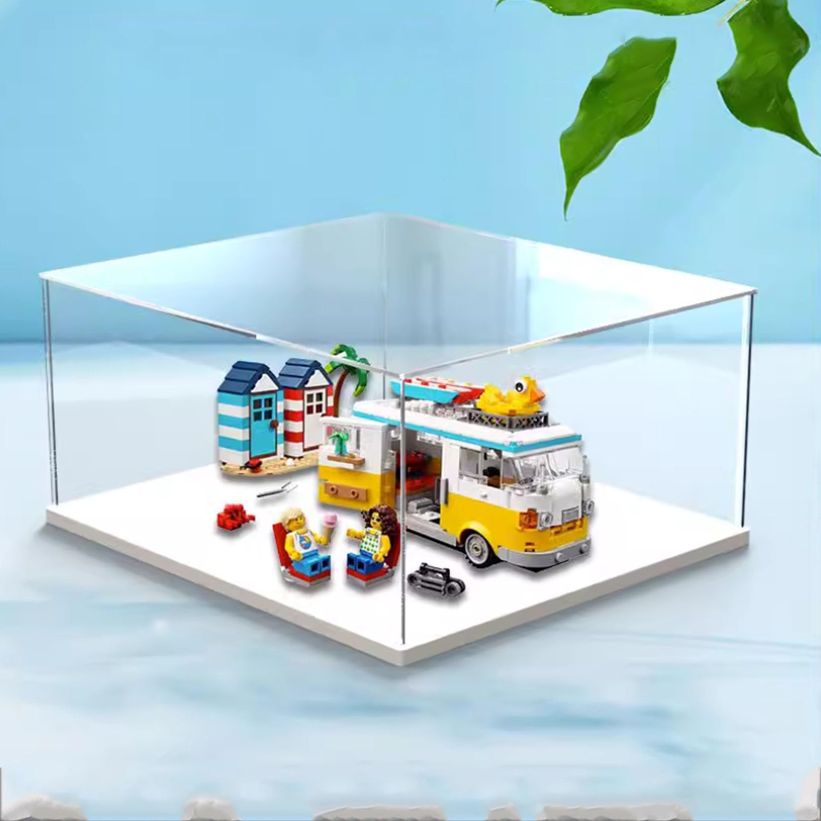 Akrylowe etui do Lego Creator 3 w 1 Beach Camper Van 31138 model - pyłoszczelne pudełko do przechowywania anty-UV - idealne dla kolekcjonerów (przezroczyste A)