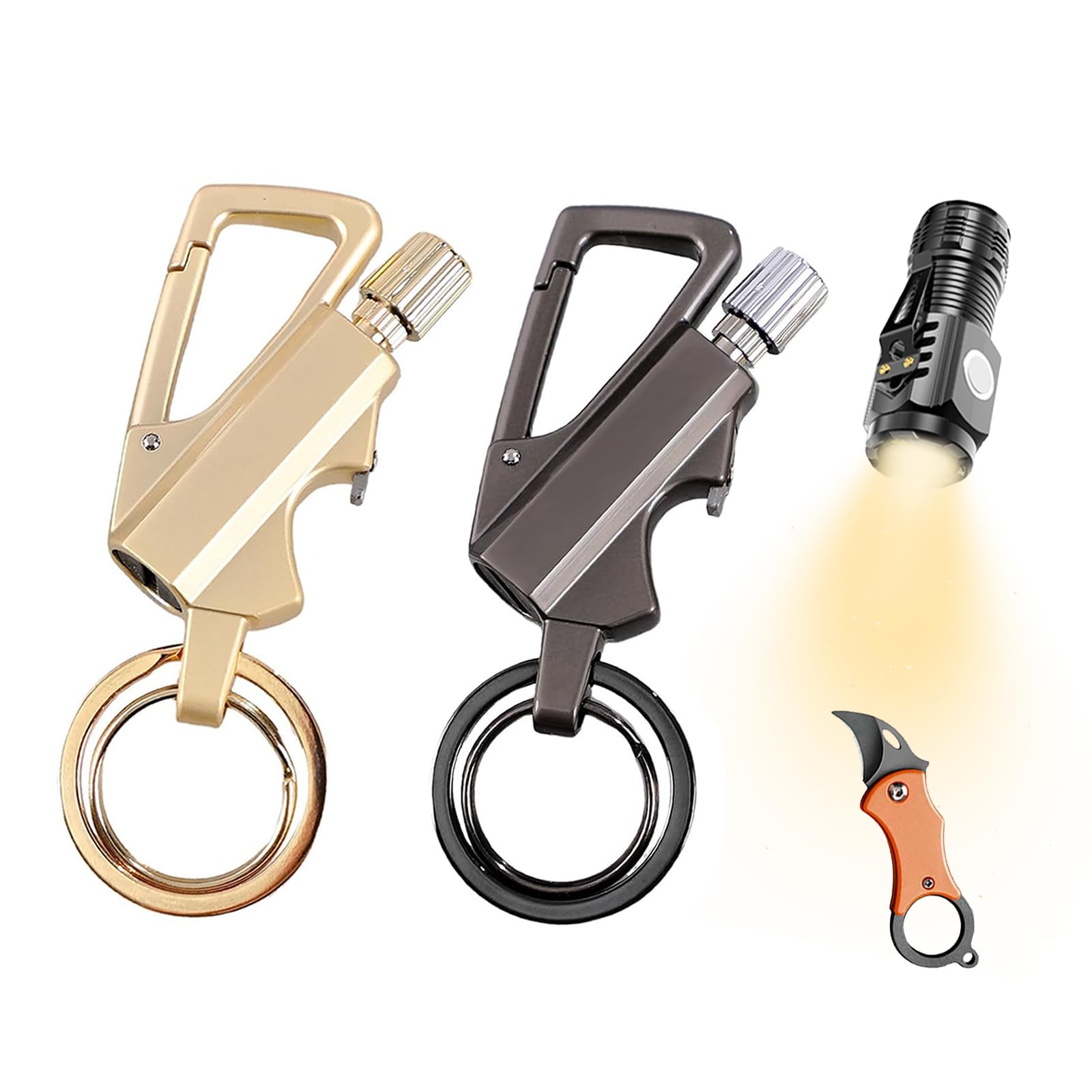 2 Pack Permanent Match Infinity Lighter with Multitool Keychain Bottle Opener, Reusable Waterproof Match Strike Anywhere for Outdoor Survival, for Men Women