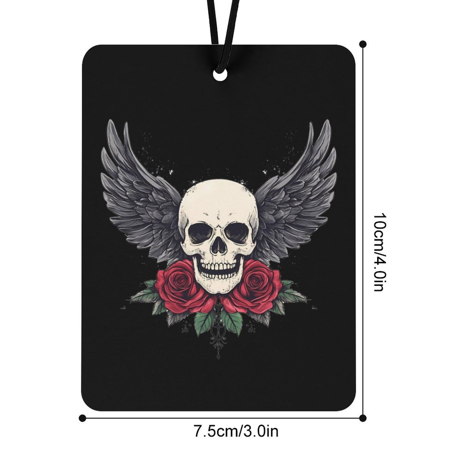 Skull WING Floral Rose Car Air Freshener Hanging Aromatherapy Tablets for Car Accessories Square