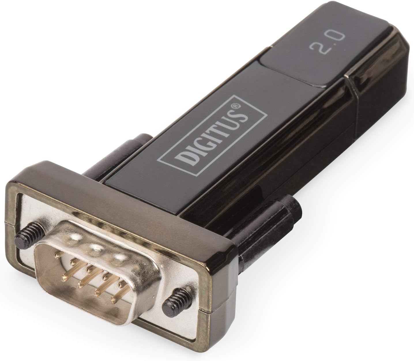 DIGITUS USB to Serial Adapter - Pack of 2 - RS232 Converter - USB 2.0 Type A to DSUB 9M - FTDI Chipset - 80cm Extension Cable