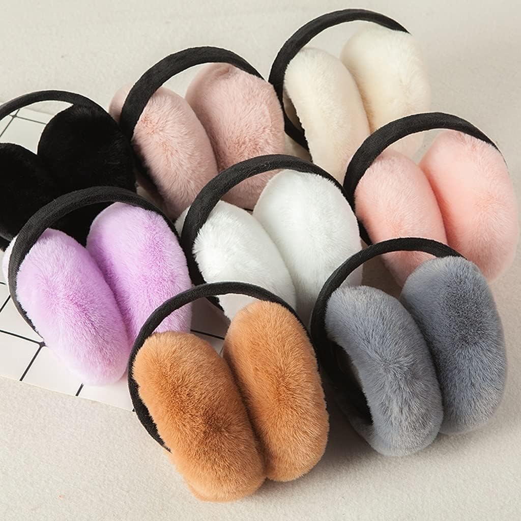 Ear Warmers Foldable Ear Warmers Detachable Faux Fur Earmuffs Winter Warm Windproof Ear Warmers Unisex for Men and Women (Color : D)