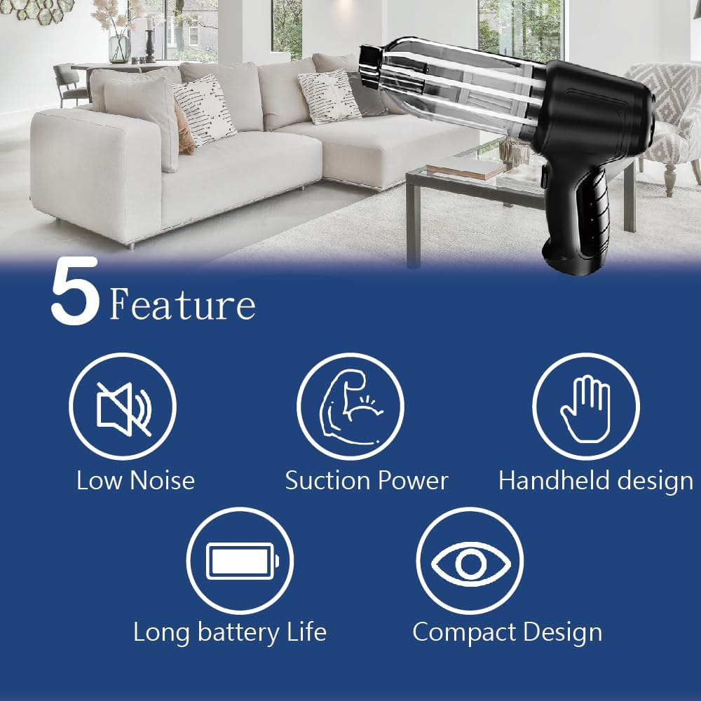 Vacuum Dust Cleaner, Rechargeable, Mini Vacuum, Wireless Handheld,Car Vacuum with Brushless Motor, for Car Interior, Office, Keyboard and Home Cleaning, JV-04B