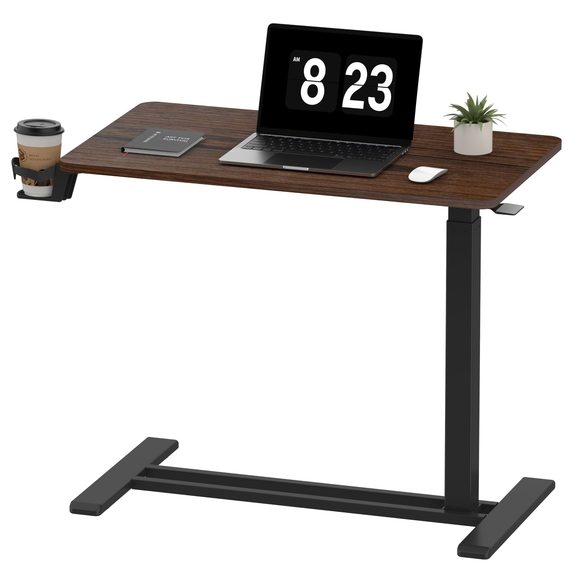 FLEXISPOT Adjustable C Table with Wheels, Mobile Snack Side End Table Sofa Couch Bedside Table Laptop Rolling Cart TV Tray Night Stand for Small Space