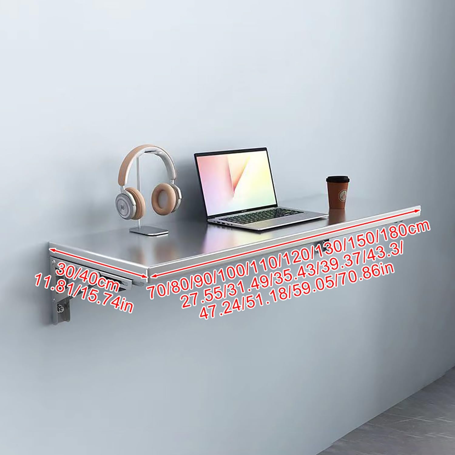 Amazon.com: BAYTEWJX Floating Foldable Table Stainless Steel Wall