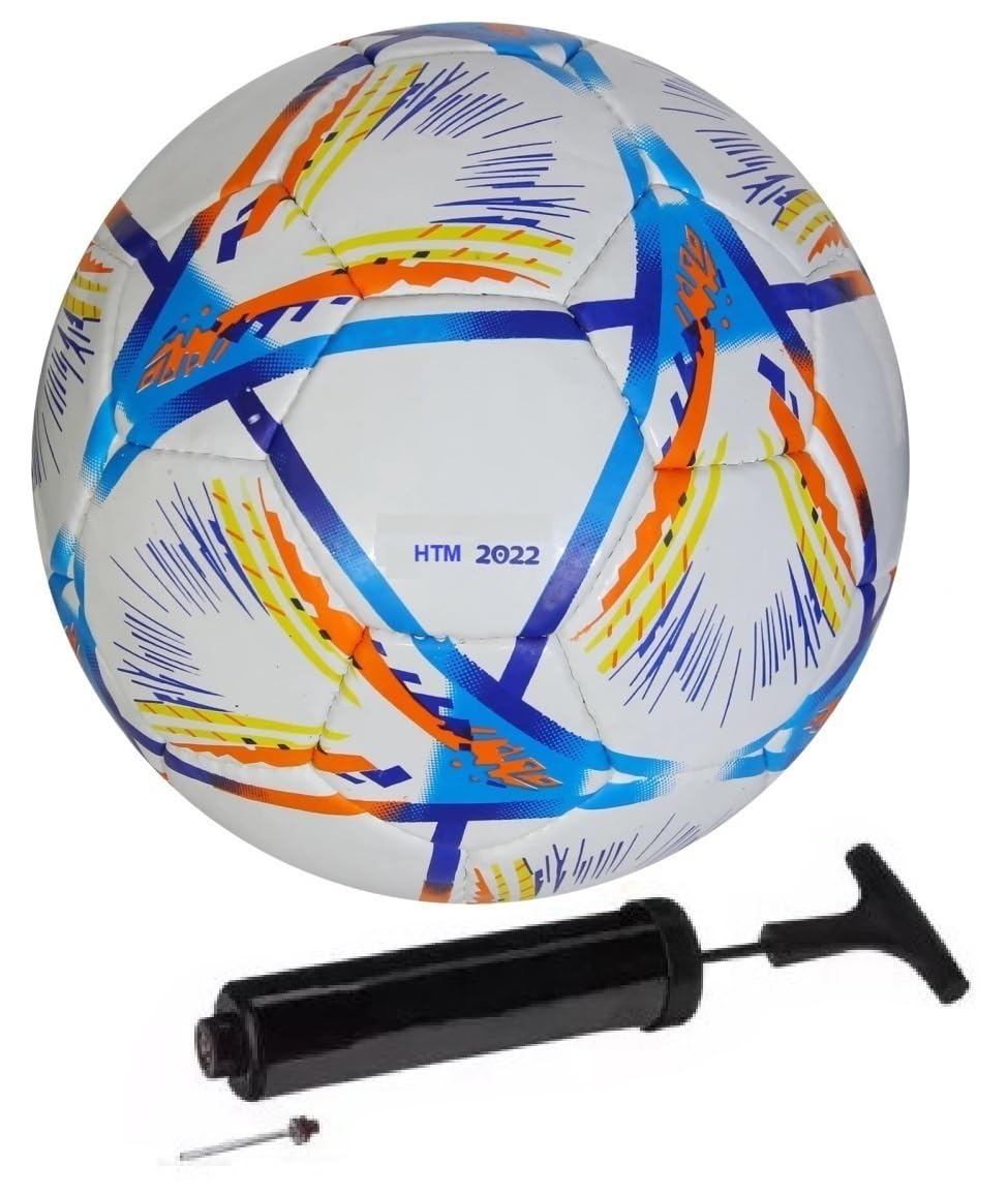 HTM WC 2022 Final Edition Football with Hand Pump, Multi-Color Football - Size:5-image-45