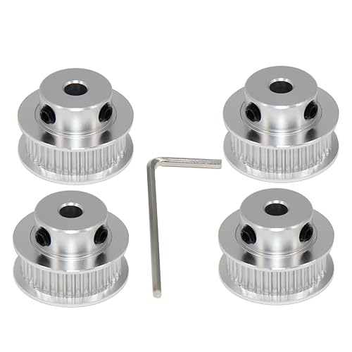 Miniatura 58 de 2GT Poleas 80 dientes 0.472 in diámetro 80T correa dentada Poleas de rueda síncrona aluminio para ancho 0.236 in correa 3D impresoras piezas, 4