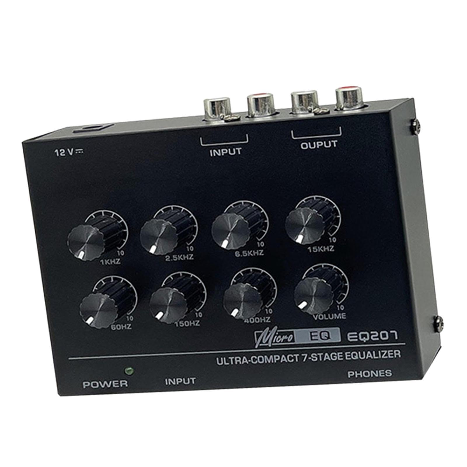 Harilla EQ207 7 Band Audio Egalizer Facile to Installer l'égaliseur paramétrique du modificateur sonore Robuste pour l'enregistrement Studio