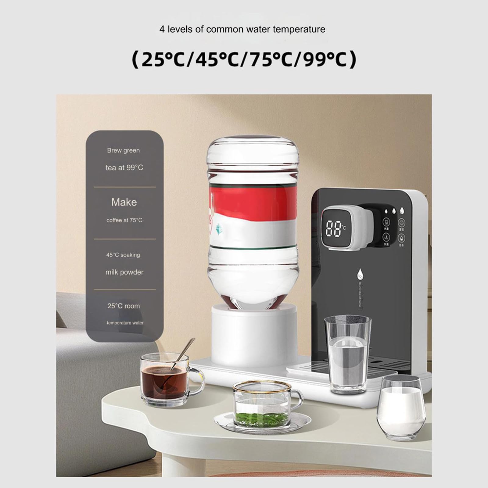 Distributore di acqua calda istantanea, piccolo desktop domestico, distributore di acqua calda veloce da tavolo portatile, adatto per uso domestico, in ufficio e in dormitorio