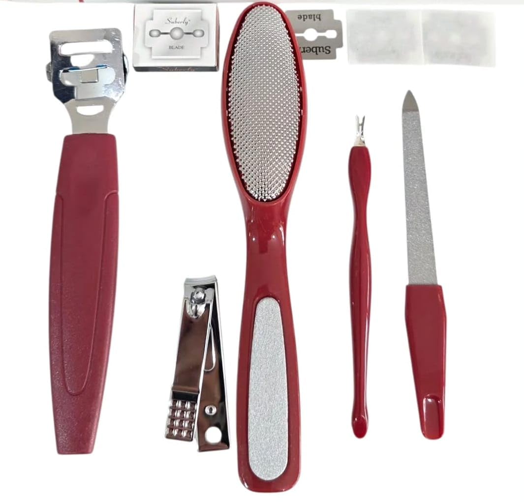 Pedicure Tools For Feet, 6-In-1 Pedicure Kit Callus Remover, Callus Remover for Feet, rofessional Nail and Foot Care Kit, Foot File, Pitchfork, Filer for Nail Repair, Nail clippers Grooming Kit With lightweight