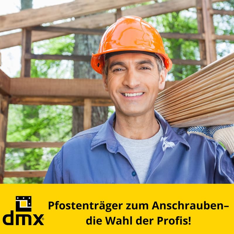 U Pfostenträger aufschrauben 4er Set - Aufschraubhülse - Anker - Pfostenanker 90x90 - Pfostenhalter - Pfostenschuhe - Stützenfuß - Zaunpfosten - Stützenschuh - Holzbalken - Betonanker