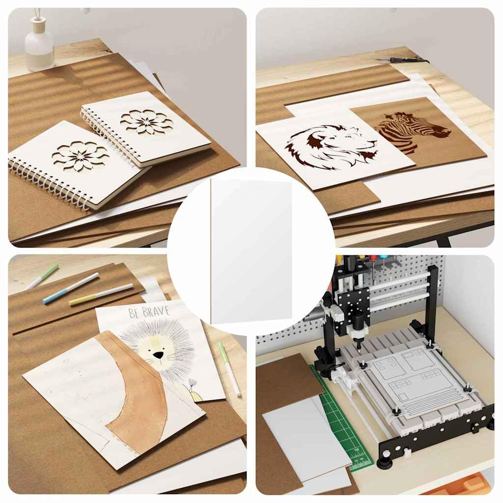 Dekoplatten 12 pcs Weiß 40 x 60 x 0.27 cm Holzwerkstoff | Glatte Oberfläche, leicht schneidbar, vielseitig für Bastelprojekte, pflegeleicht mit feuchtem Tuch