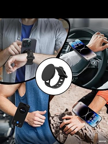 Miniatura 5 de Soporte de teléfono para cochecito Soporte universal para teléfono para cochecito Soporte magnético fuerte para teléfono con correa ajustable,
