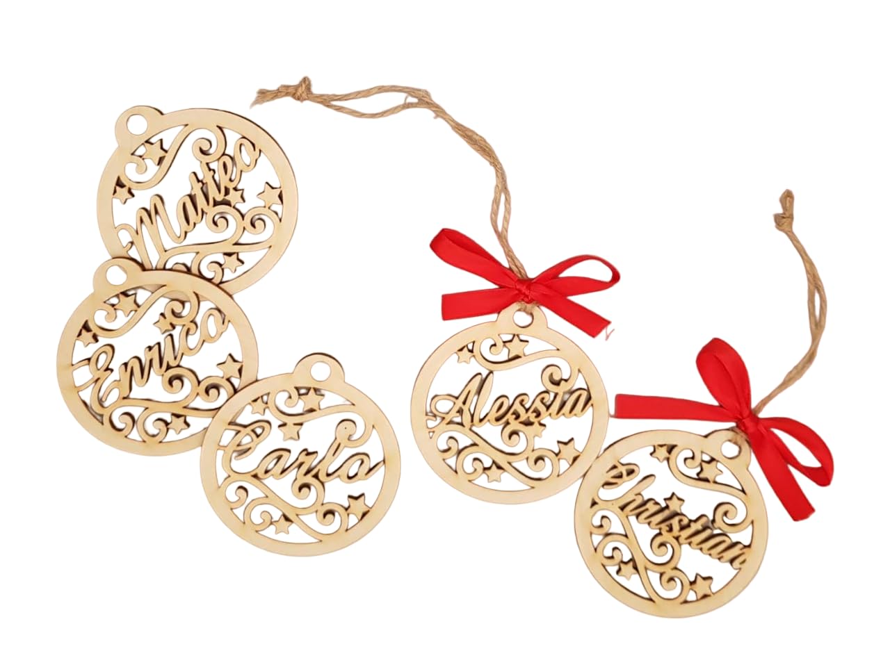 Pallina di natale in legno personalizzabili (1 pezzo)