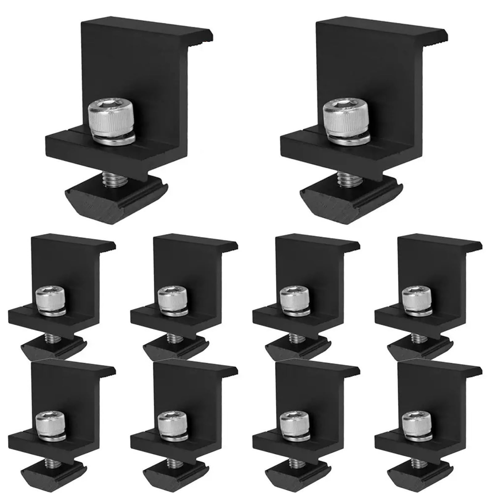 Solar Panel Mounting Brackets 10pcs Solar Panel Bracket Mounting Clamps Adjustable 30/35mm Photovoltaic Fixed Brackets(35mm End)
